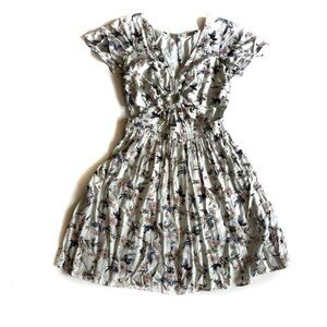 American Eagle Light Teal  Floral Print Baby Doll Dress with Cutout Detail - XS